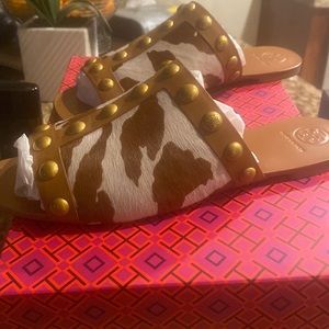 Brand new Blythe Slide Hair/Calf/Veg Leather 8.5